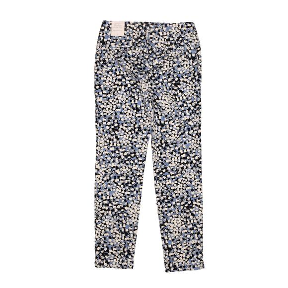 TALBOTS NEW $89 Blue Black White Printed Chatham Ankle Slim‎ Leg Pant Size 2 - Picture 2 of 5